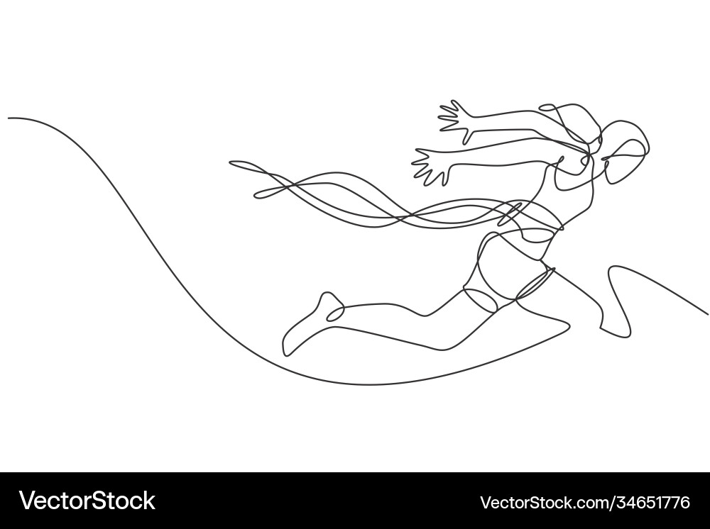 Continuous Line Runner vector image