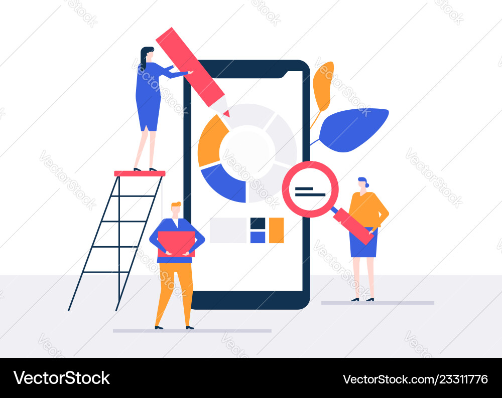 Data analysis - flat design style colorful Data analysis - flat design style colorful vector image