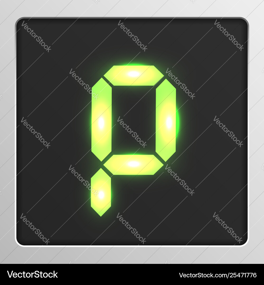 Digital character set typeface on a screen Digital character set typeface on a screen vector image