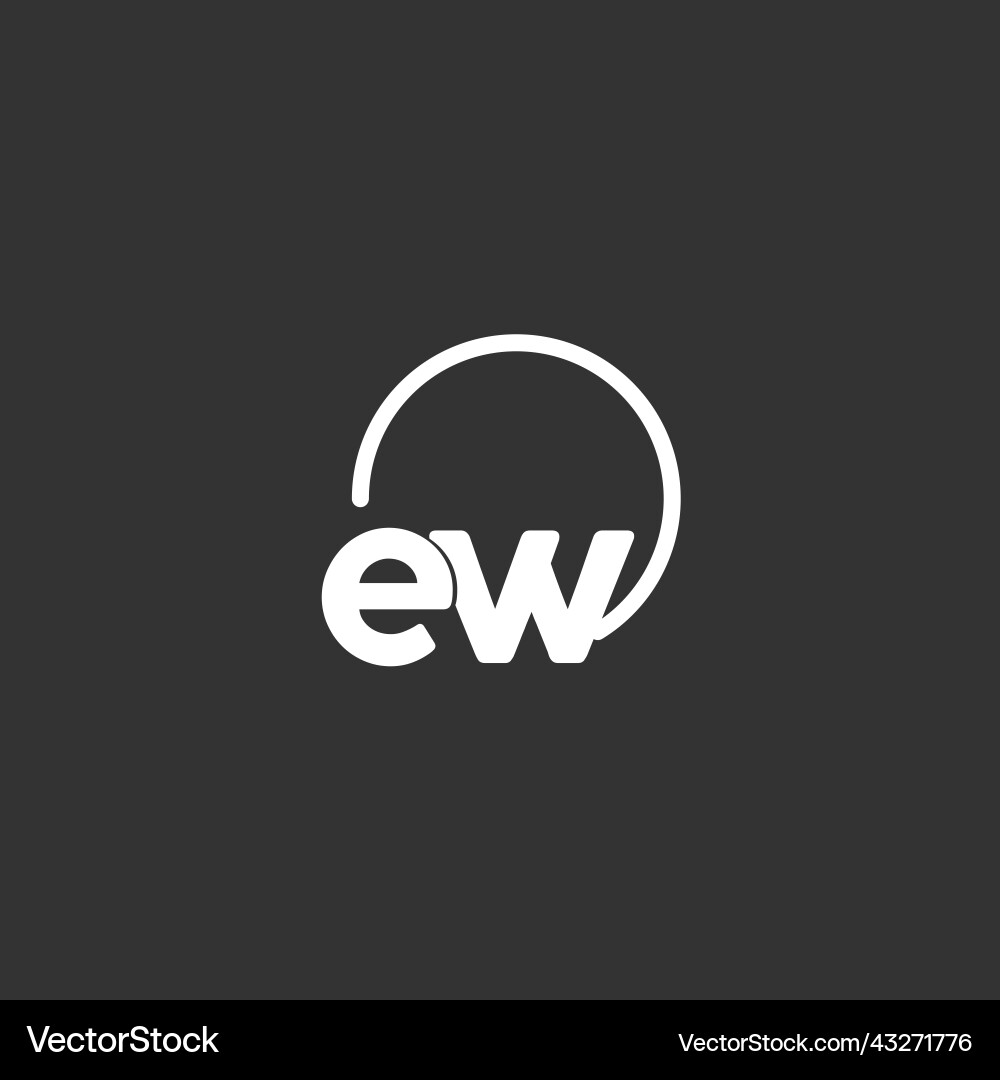 Ew initial logo with rounded circle Ew initial logo with rounded circle Vector Image