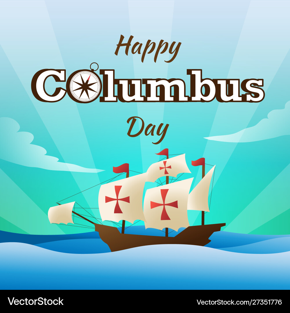 Flat happy columbus Tag Hintergrund oder Banner Flat happy columbus Tag Hintergrund oder Banner vektorbild