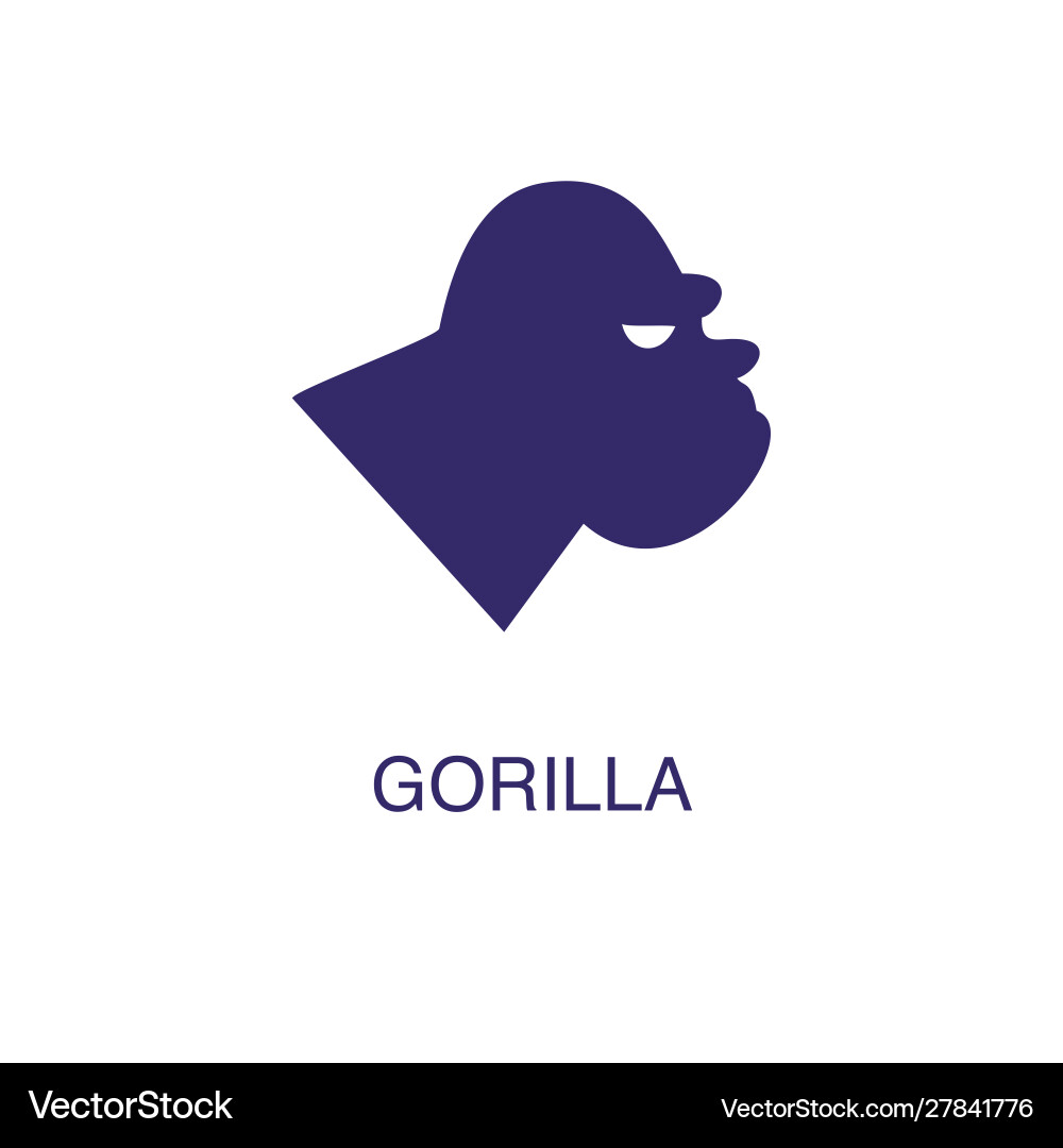 Gorilla element in flat simple style on white Vector Image