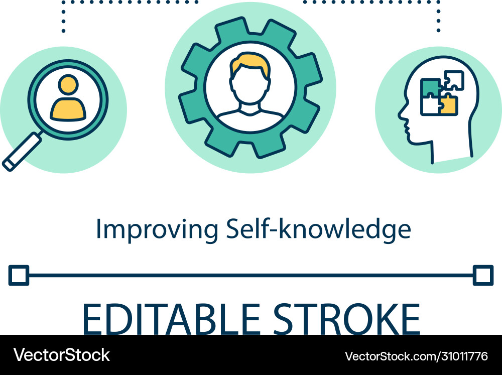 Improving self knowledge concept icon Improving self knowledge concept icon Vector Image