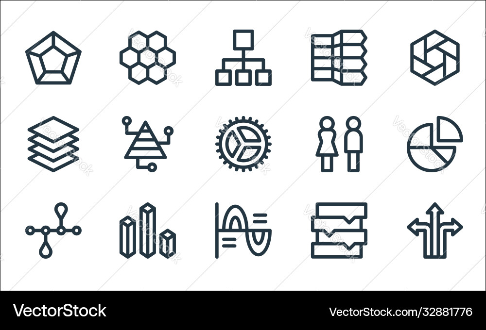 Infographic elements line icons linear set Infographic elements line icons linear set vector image