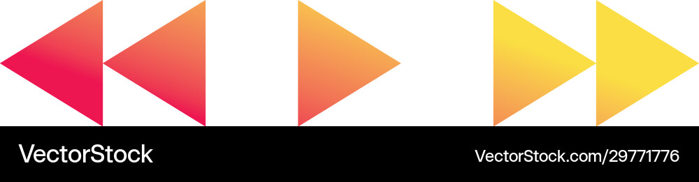 Isolated previous play and next buttons gradient Vector Image