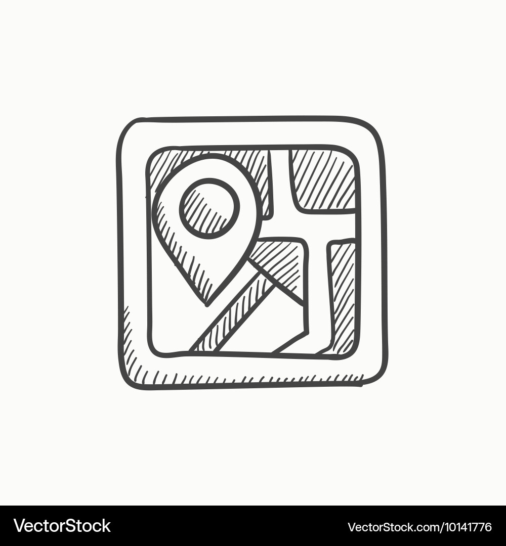 Map with pointer sketch icon vector image