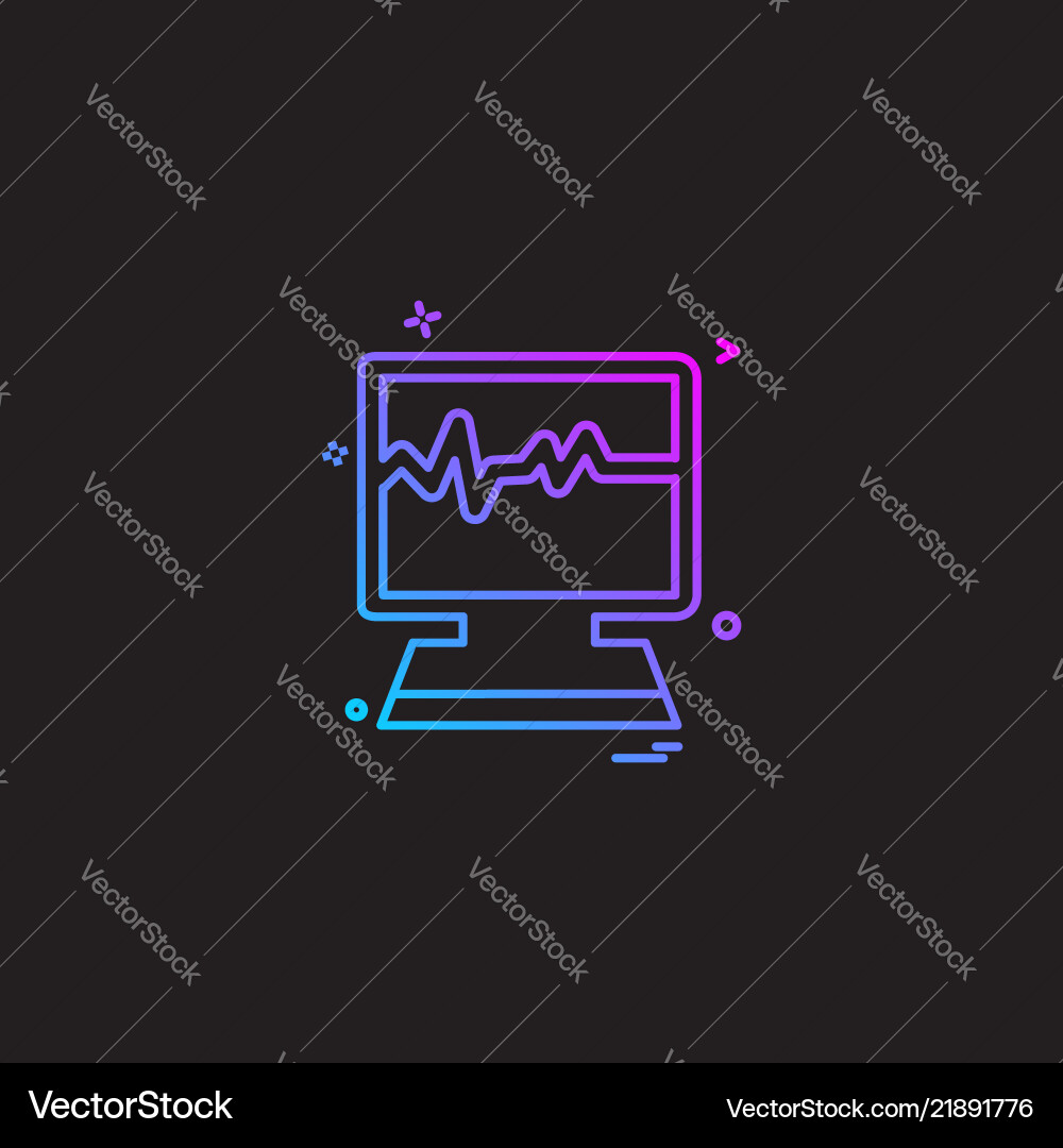 Monitor lcd heart reading icon design Vector Image