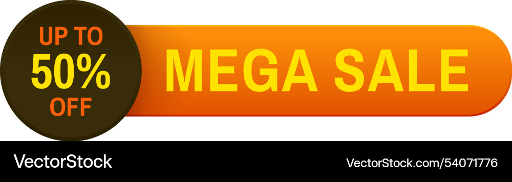 Orange and brown discount web button with rounded Orange and brown discount web button with rounded vector image