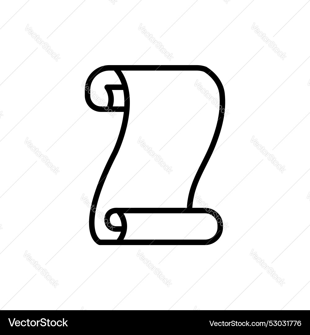 Paper scroll icon isolated on white background Vector Image