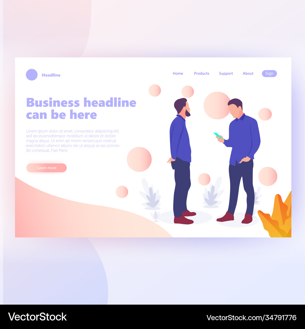 People work in a team and interact with graphs Vector Image