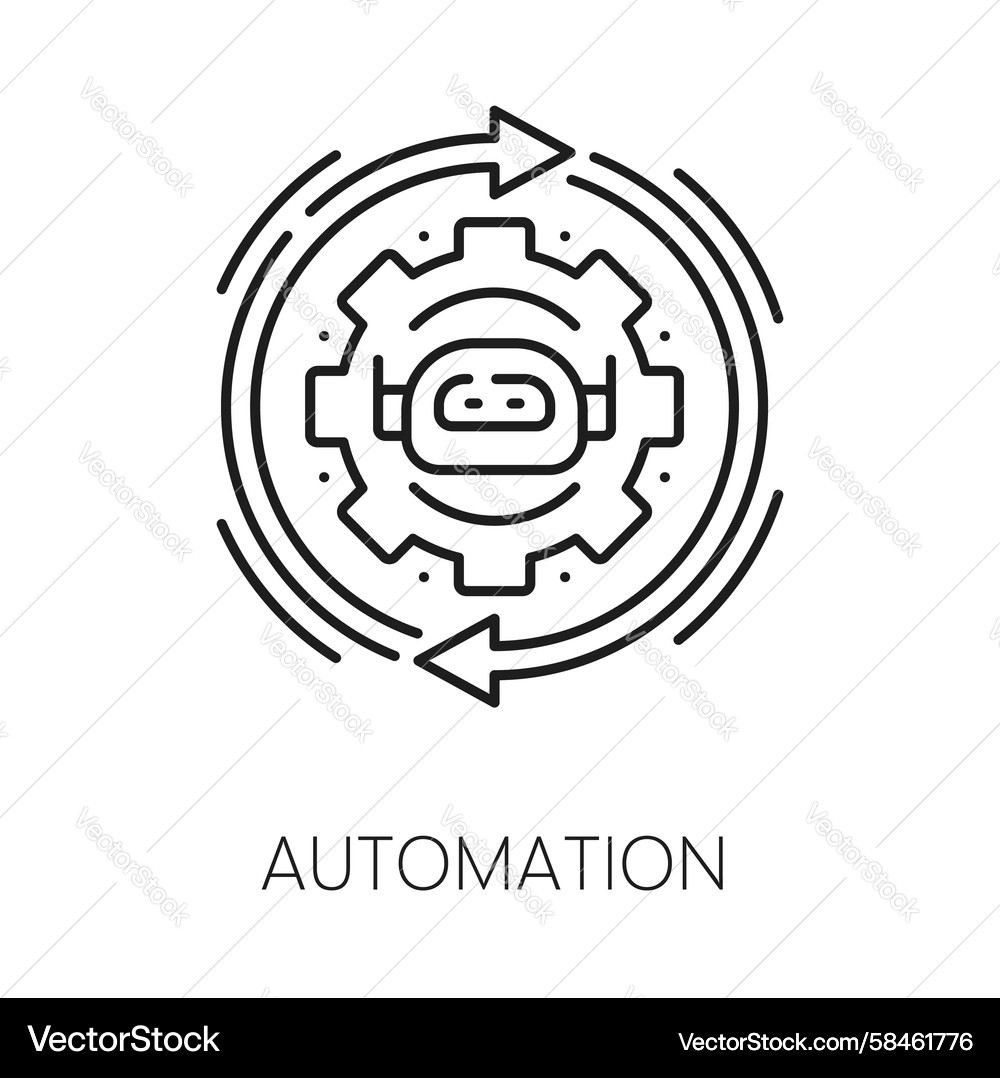 Process automation line icon or rpa pictogram Process automation line icon or rpa pictogram Vector Image