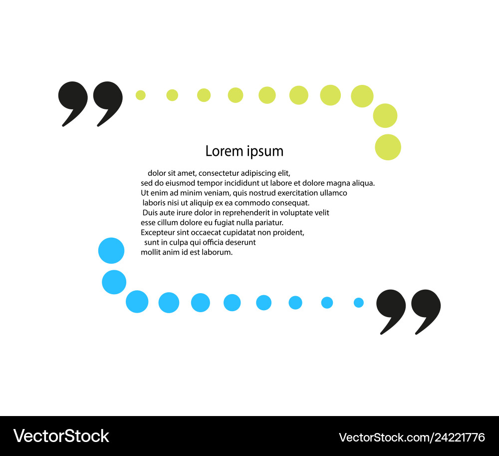 Quote template framework comments statements Quote template framework comments statements vector image