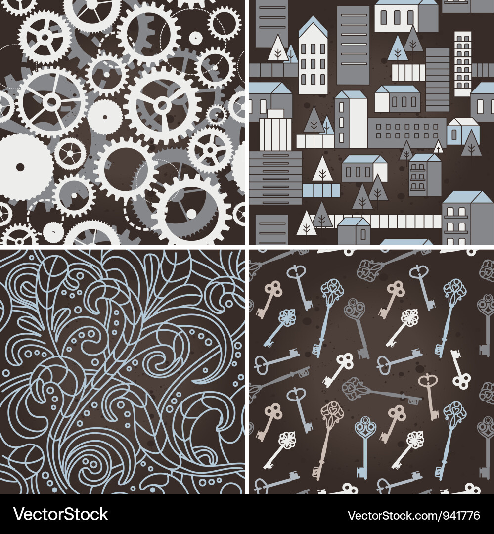 Retro Gear & Pattern Collection Vector Image