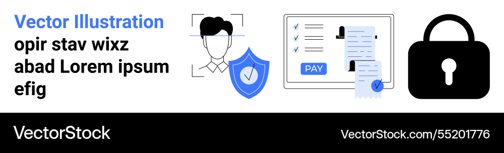 Secure online transactions with identity Secure online transactions with identity vector image