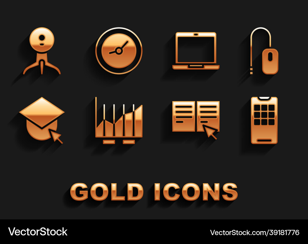 Set pie chart infographic computer mouse mobile Set pie chart infographic computer mouse mobile Vector Image