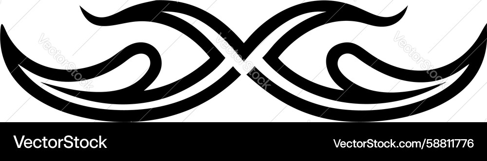 Symmetrical abstract wave pattern border element Vector Image