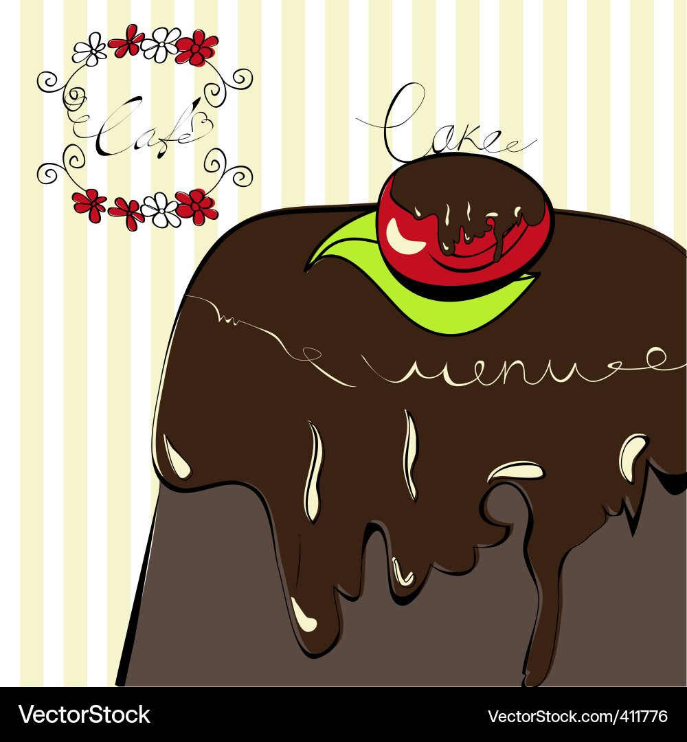 Template for menu with cake Vector Image
