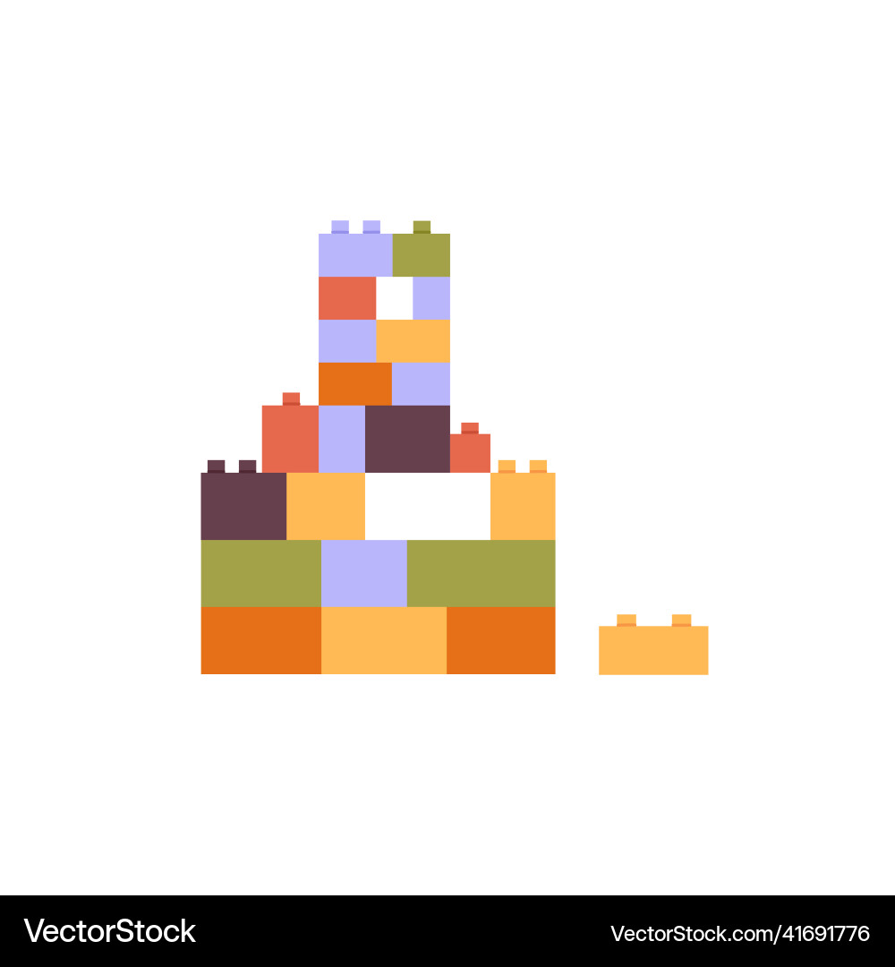 Toy bricks for playing multicolored blocks Vector Image