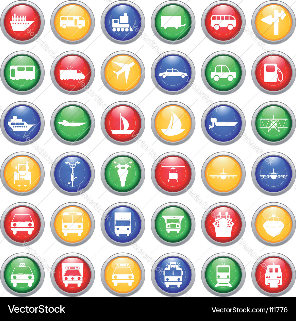 Transportation icons set vector image