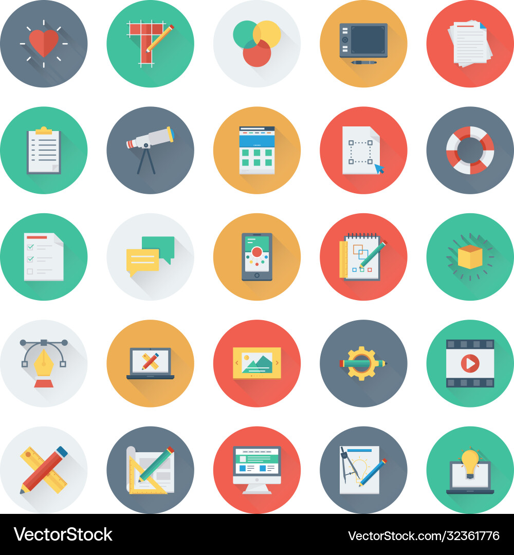 Web design and development icons Vector Image