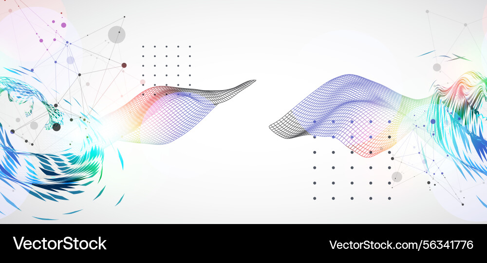 Wireframe wave with swirling pattern of colored Wireframe wave with swirling pattern of colored vector image