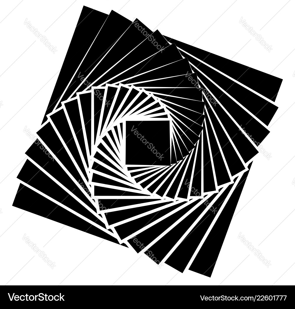 Abstract shape with vortex rotation effect inwards Abstract shape with vortex rotation effect inwards vector image