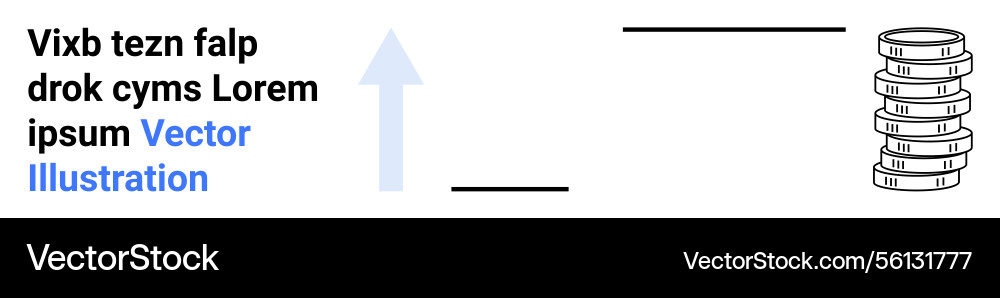 Arrow pointing to stack of coins representing Arrow pointing to stack of coins representing Vector Image