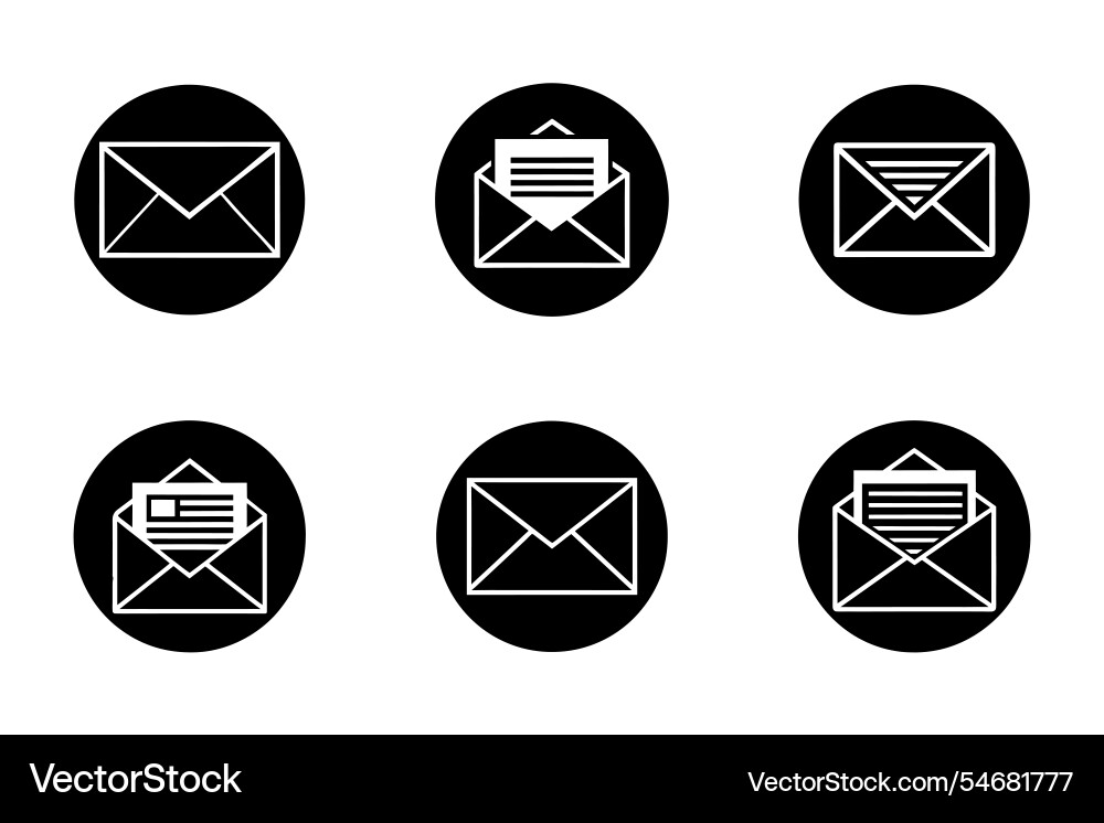 Art style envelope icon bundle set design Art style envelope icon bundle set design vector image