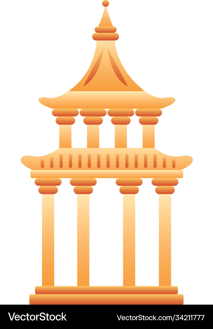 Chinese tower columns structure icon Vector Image