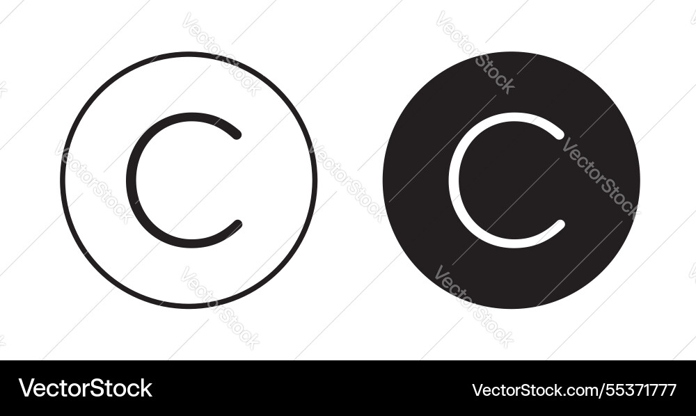 Copyright icon set in thin line for web Copyright icon set in thin line for web Vector Image