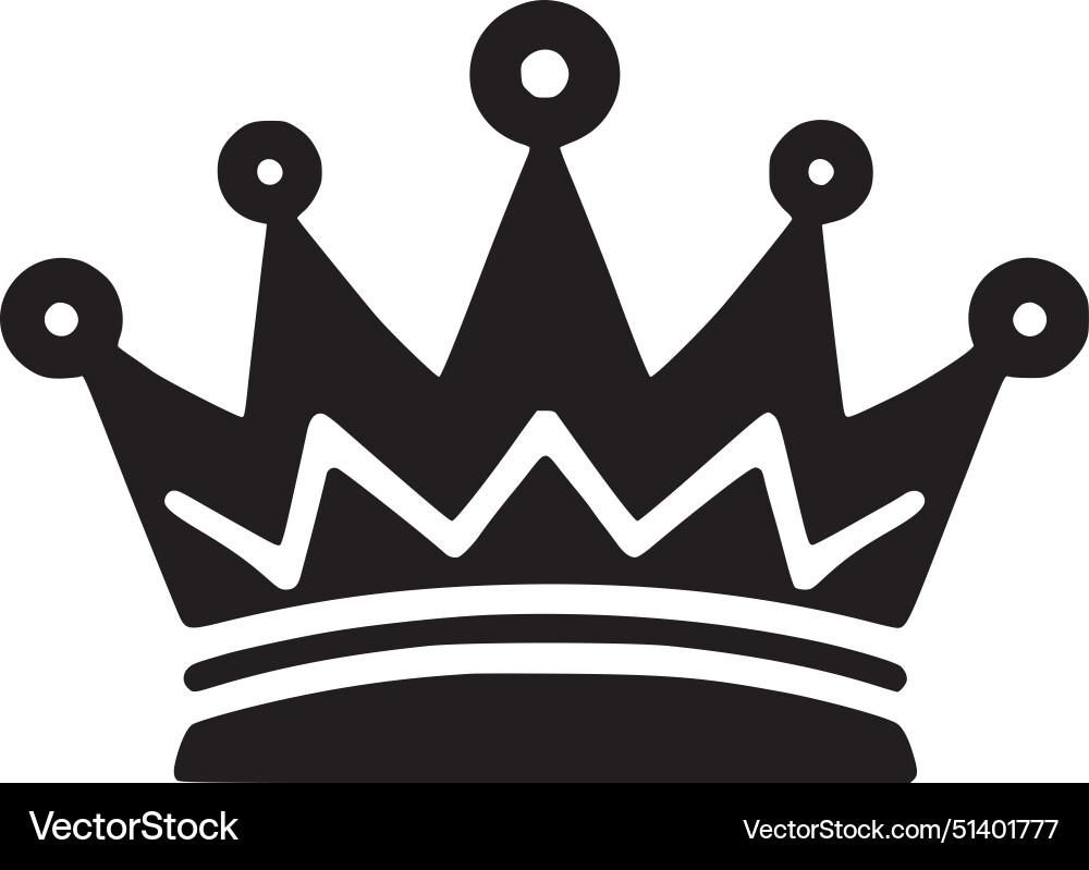 Crown black and white Royalty Free Vector Image