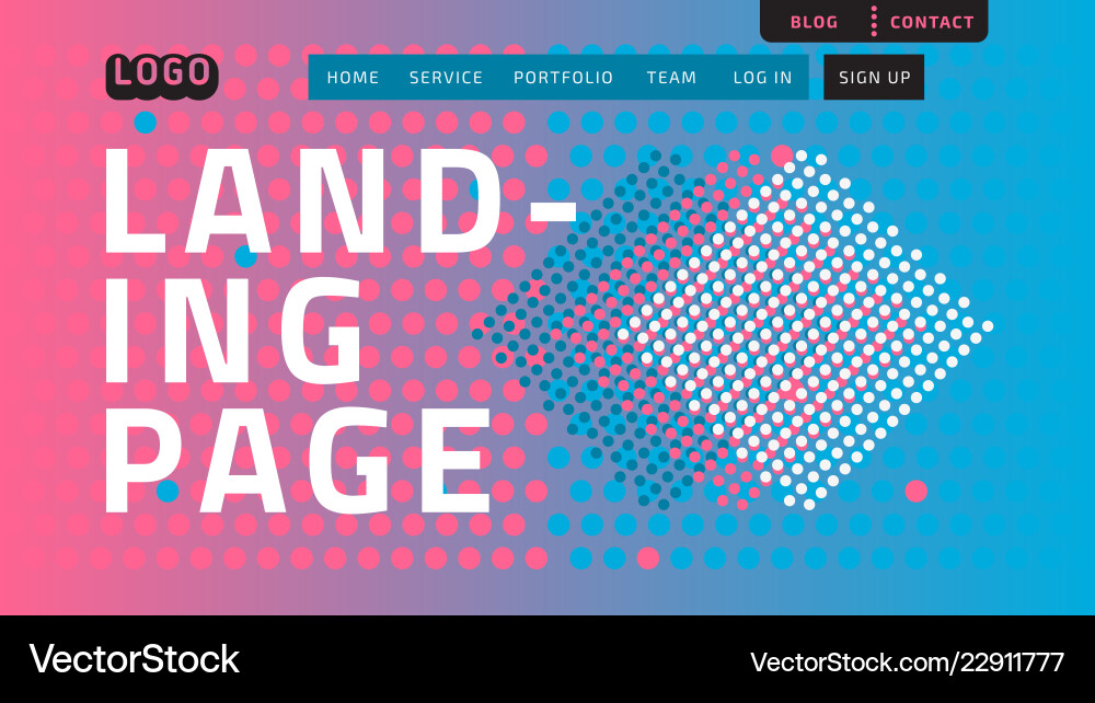 Desktop landing page for web website template Desktop landing page for web website template vector image
