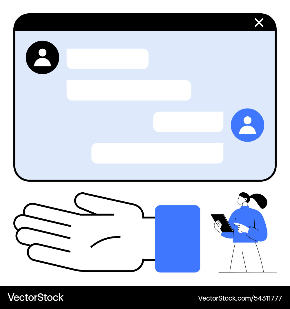 Digital communication interface with user icons Digital communication interface with user icons vector image