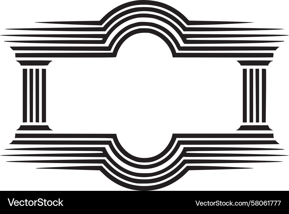 Elegant Arch Frame – Linear Pattern Vector Image