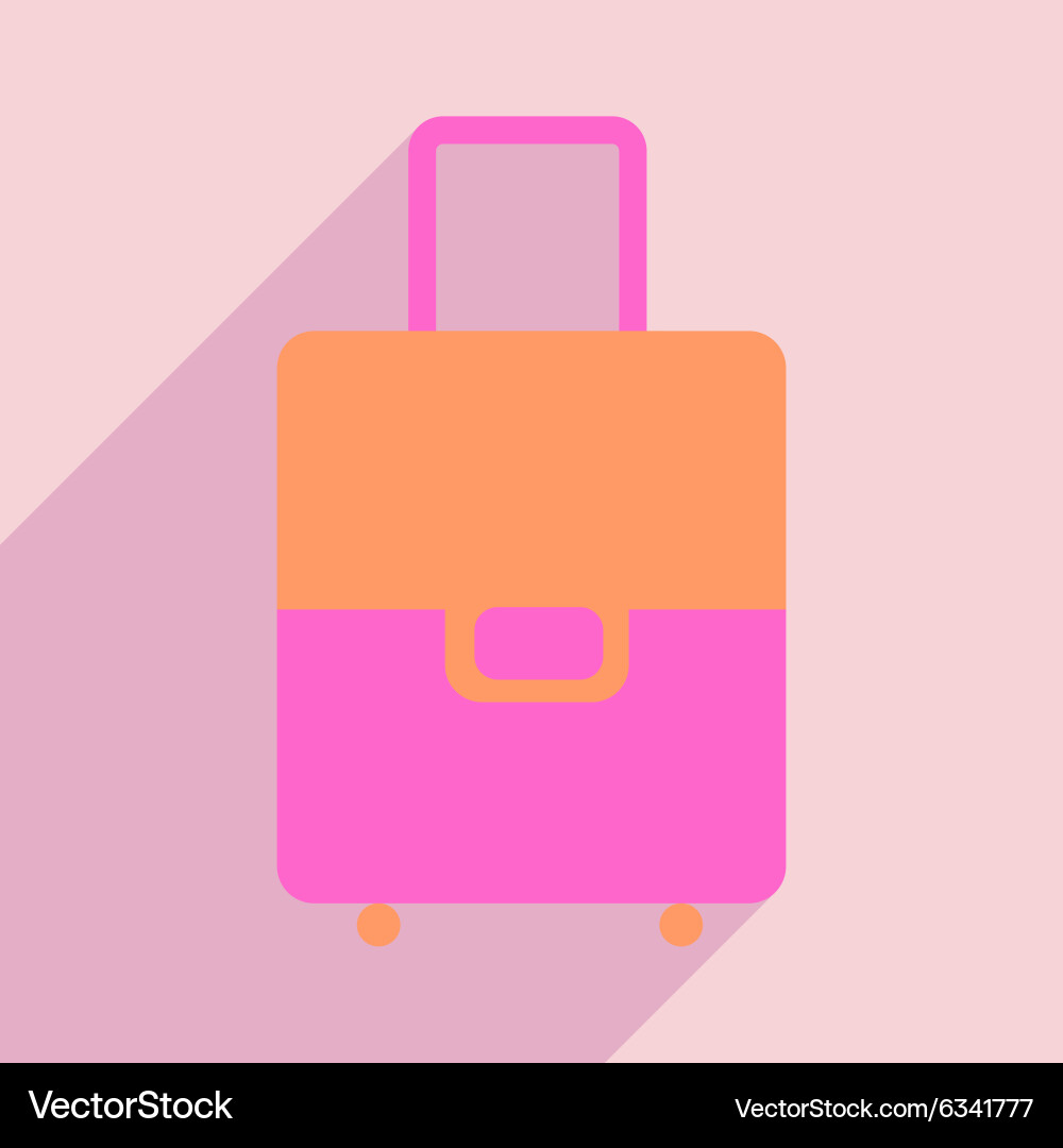 Flat with shadow icon and mobile application bag vector image