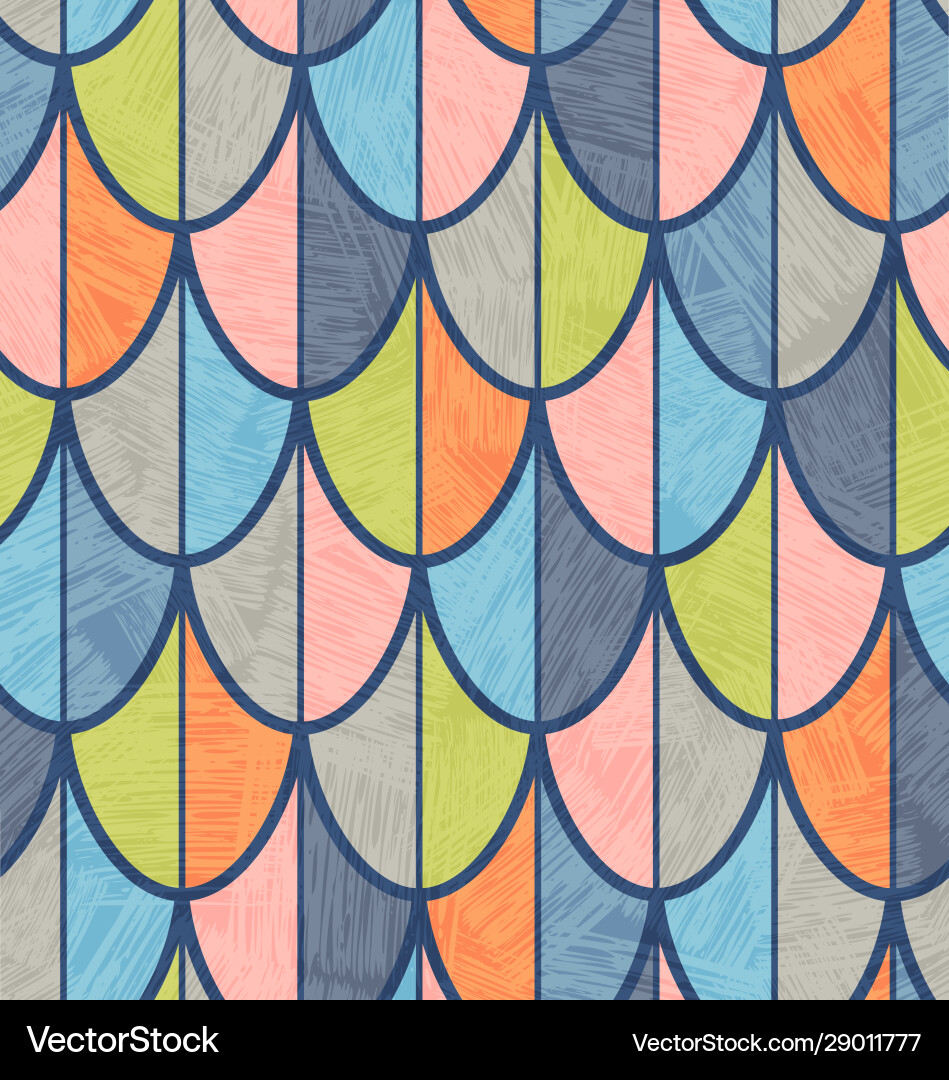 Geometric Fish Scales Pattern Vector Image