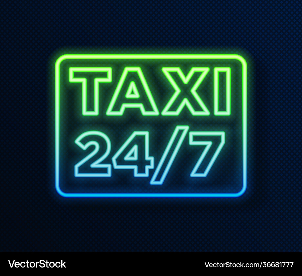 Glowing neon line map pointer with taxi icon Glowing neon line map pointer with taxi icon vector image