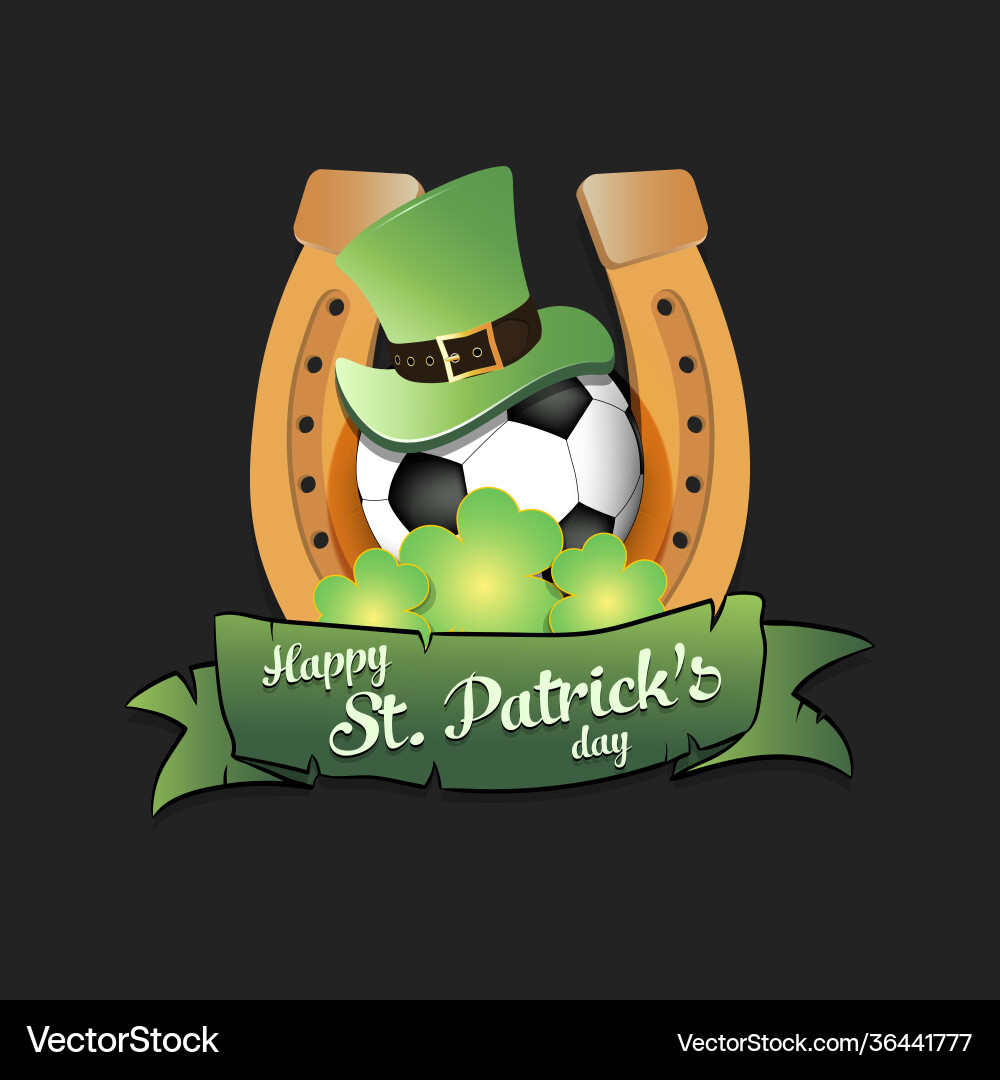 Happy st patricks day and soccer ball Happy st patricks day and soccer ball vector image