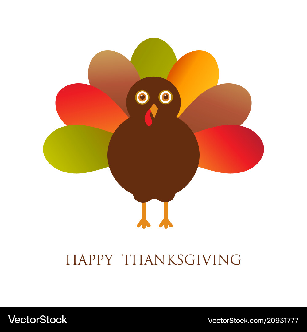 Happy thanksgiving with turkey card Happy thanksgiving with turkey card vector image