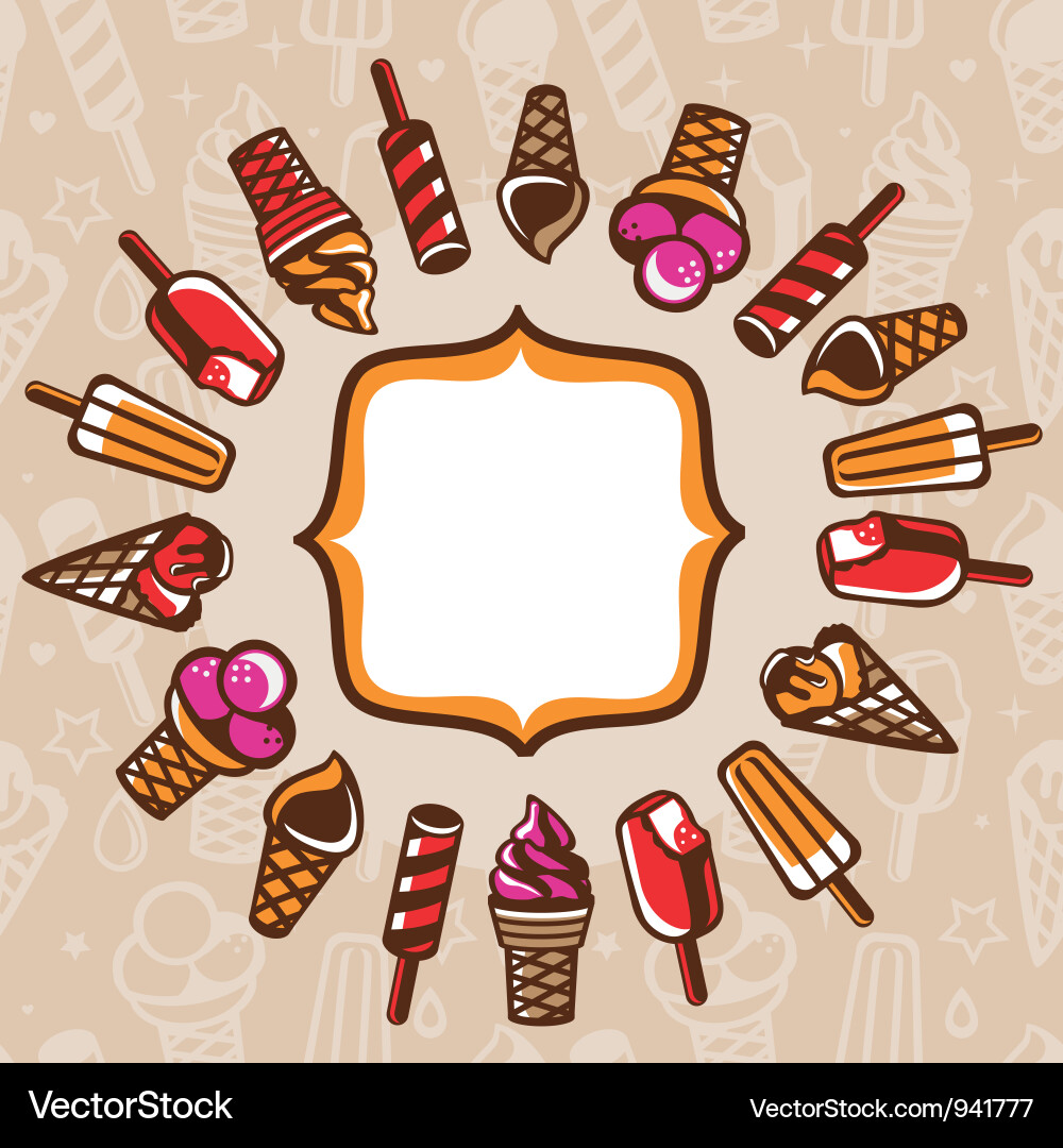 Ice Cream Frame with Copy Space Vector Image