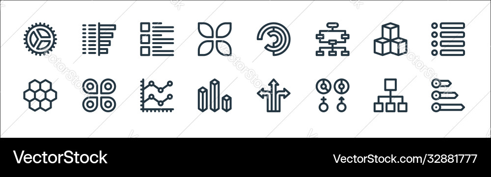 Infographic elements line icons linear set Infographic elements line icons linear set vector image