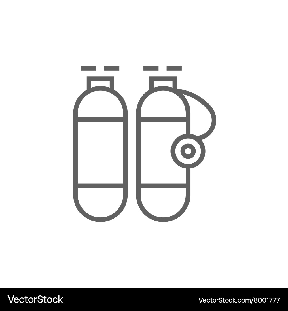 Oxygen tank line icon vector image