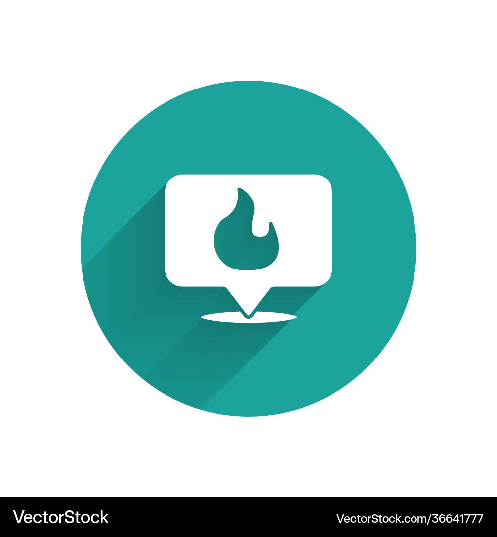 Paper cut map pointer with fire flame icon vector image