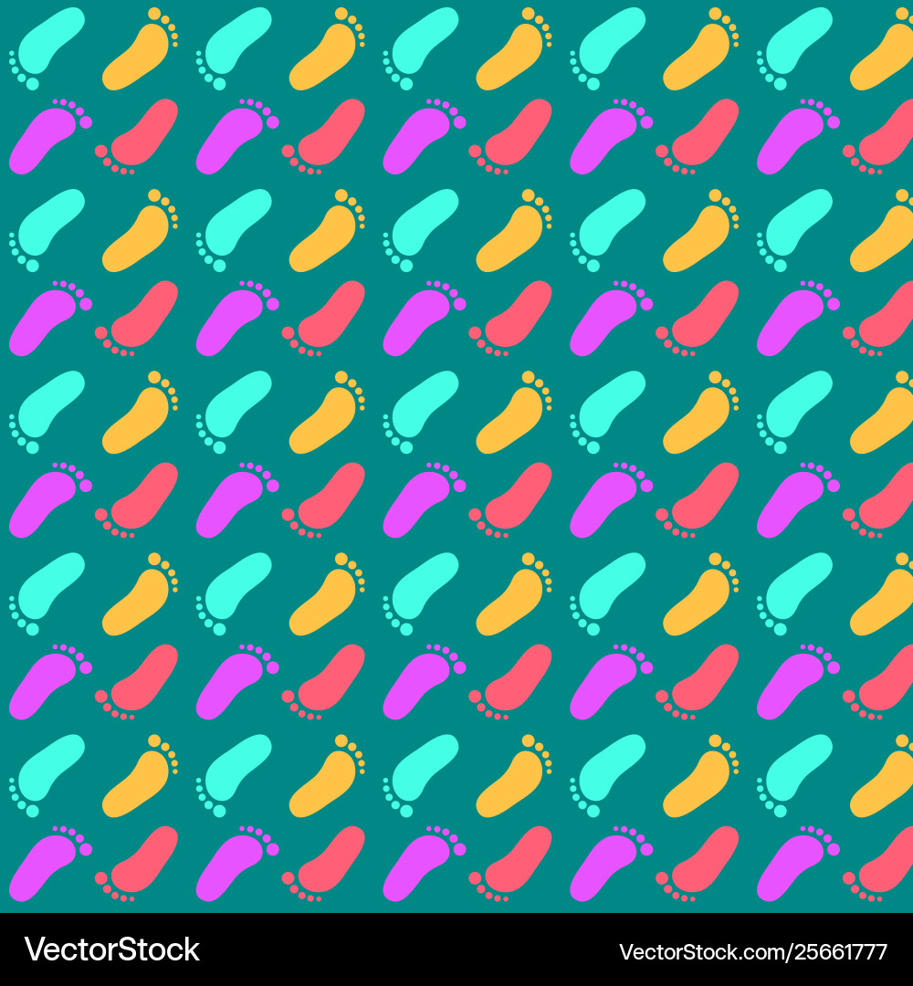 Pattern seamless set footprint flat minimal Pattern seamless set footprint flat minimal vector image