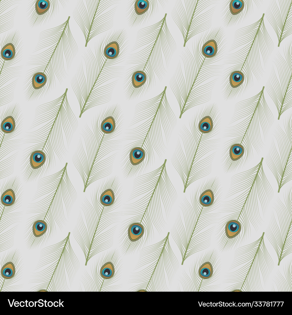 Peacock Feather Seamless Pattern – Royalty-Free Vector | VectorStock, image size:1000x1080