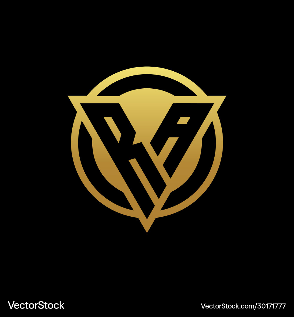 Ra logo monogram with triangle shape and circle Ra logo monogram with triangle shape and circle Vector Image