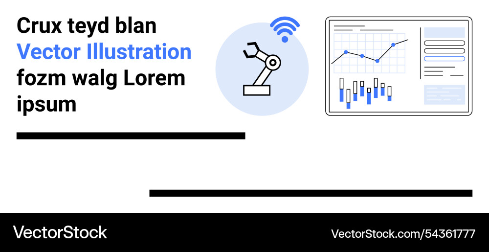 Robotic arm with wireless control and data Robotic arm with wireless control and data vector image