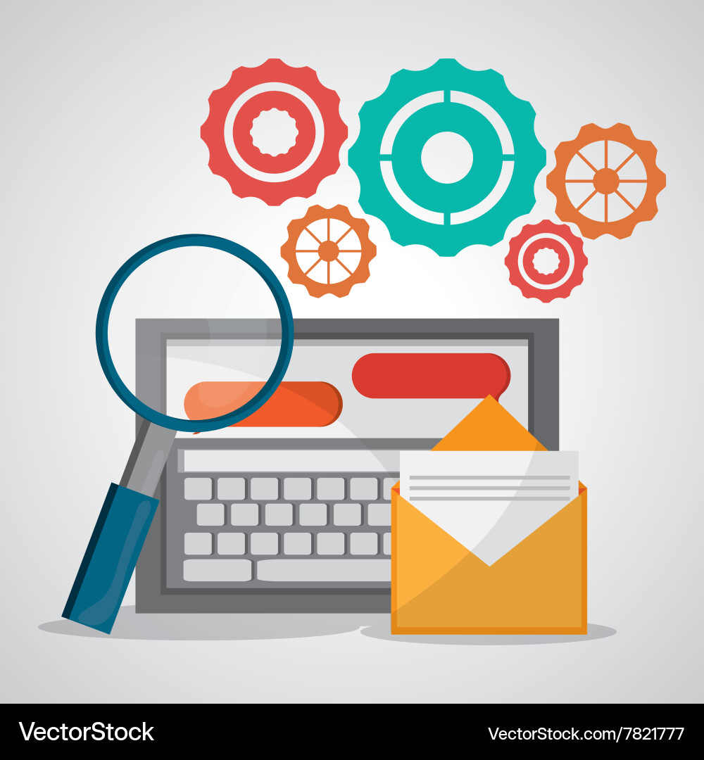 Solution and communication con design vector image