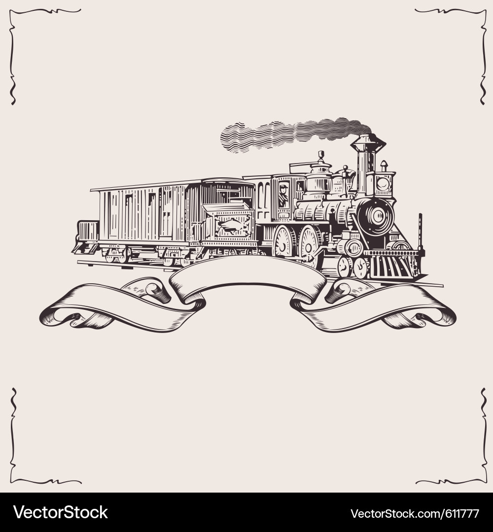 Steam Zug Banner Vektorbild