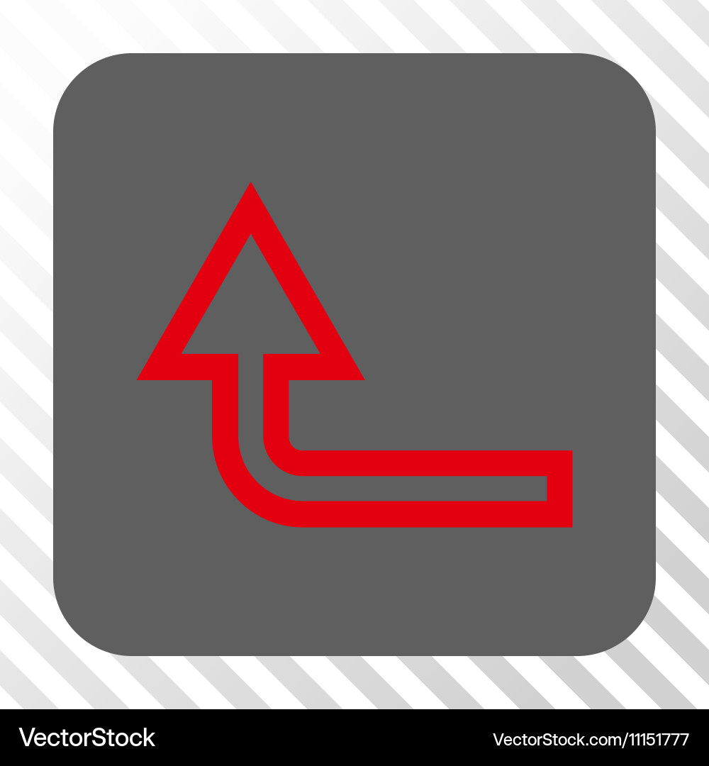 Turn up rounded square button Vector Image